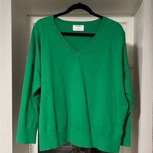 Soft Lite Loose V Neck Sweater Green Old Navy XL